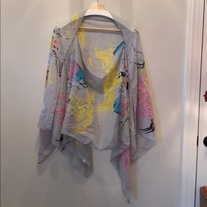 Beautiful peacock silky sheer accent scarf/top